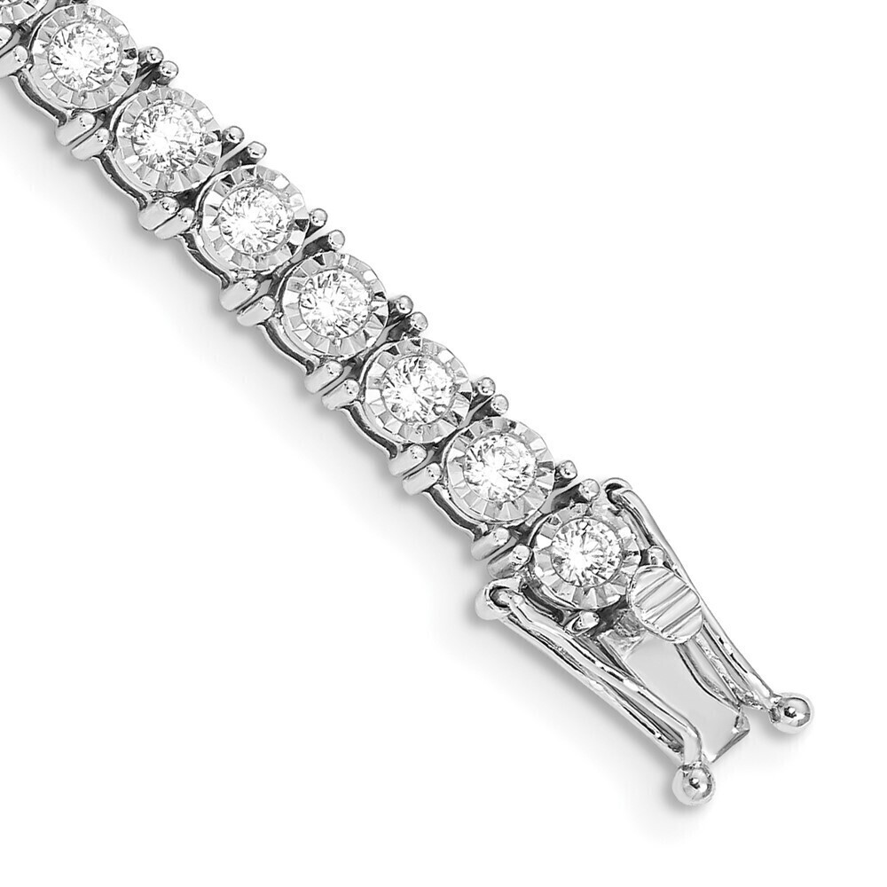 Kazi Luxury 14k White Gold Illusion Setting Diamond Bracelet